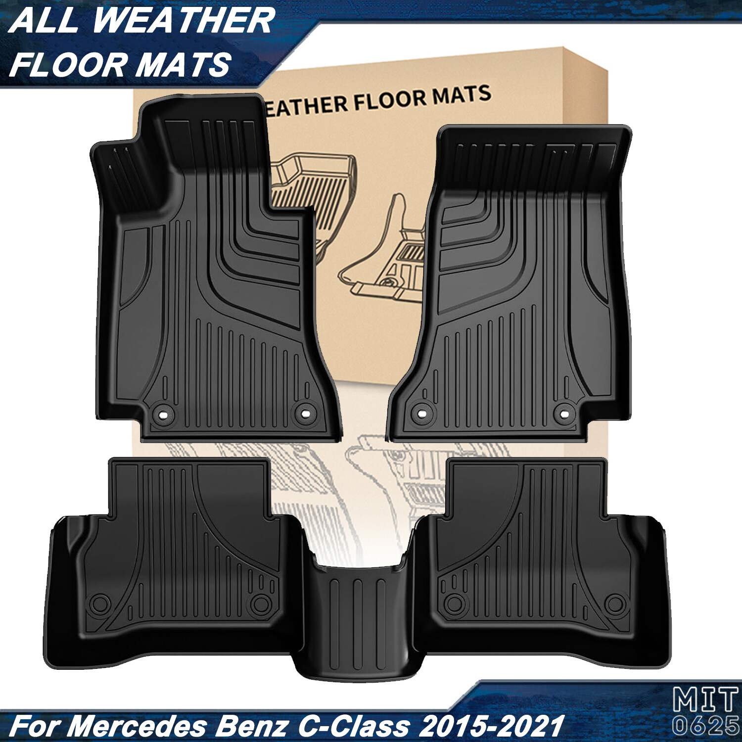 Car Floor Mats All Weather Carpet Liner For Mercedes Benz CClass C300 20152021 eBay