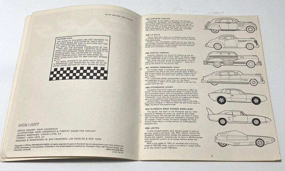 50 YEARS OF CARS To Color Fold & Display Vintage 1975 Paperback Uncut