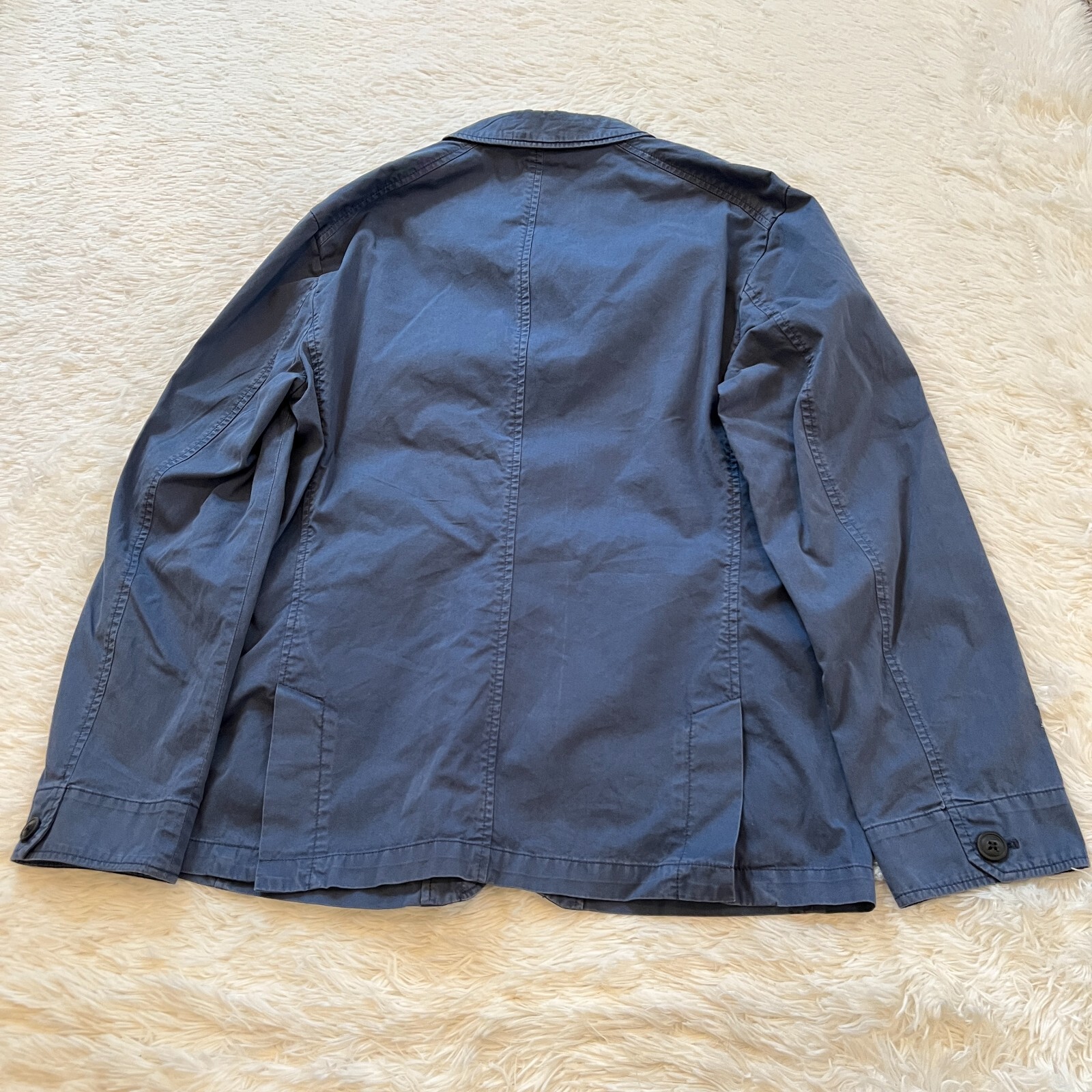 Express Womens Blazer Jacket Medium Blue Chore 100 Cotton Long Sleeve