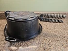 GRISWOLD “Heart & Star” Waffle Cast Iron #18 w/Tall Base Vintage
