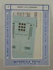 NOS Microscale E.J.& E. LOCOMOTIVES N Scale Decals - 60-642