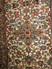 Orientteppich Läufer Handarbeit 100% Wolle 1,65x0,83 naturfarbene Blumenmuster