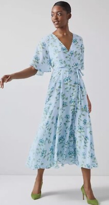 LK Bennett  Women Valerian Floral Print Belted Dress Cole Blue All Sizes Rrp£329
