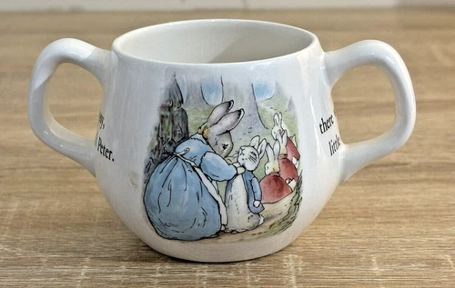 Vintage #12 Wedgwood Peter Rabbit Two Handled Mug Cup Frederick Warne & Co.