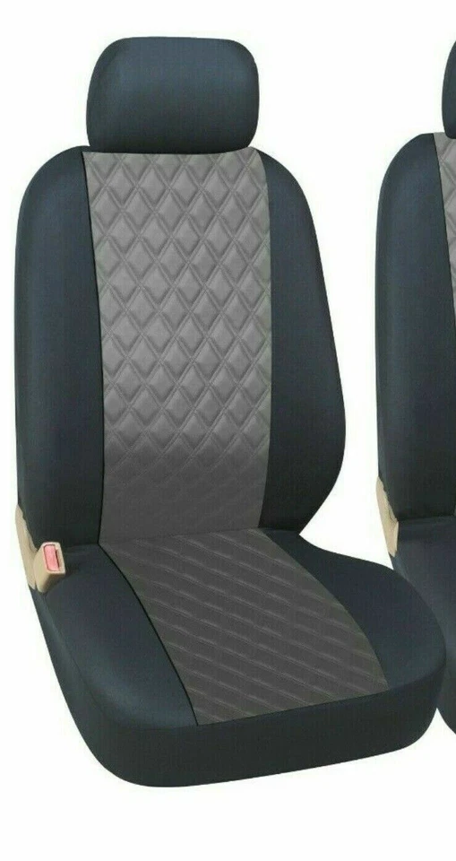 Coprisedili 2+1 Eco Pelle 3 Posti Bicolore Adatti a  Ford Transit Iveco Daily - Immagine 4 di 4