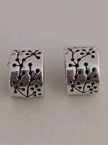 2 X Genuine Pandora Silver Lucerne Flower Clip Charm 790571 Retired Rare