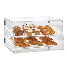 Pastry Display Case,2-Tier Commercial Countertop Bakery Display Case,Acrylic Dis