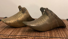 18th-19th C. PAIR OF SOUTH AMERICAN CONQUIATADOR STYLE BRASS STIRRUPS