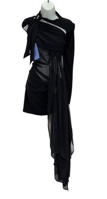 Mugler asymmetrisches Minikleid mit Cut-Outs, Damenkleid UK-Größe 10, Small, neu