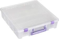 6955JS Super Satchel Compartment Box Clear Craft Organizer Storage Case - Purple