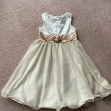 RARE EDITIONS 6X PARTY/ SPECIAL OCCASION DRESS, GOLD SEQUINED TOP, SPARKLYSKIRT