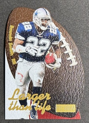 Emmitt Smith 1997 Skybox Premium Larger than Life SP Die Cut #1  Pack Odds 1:360