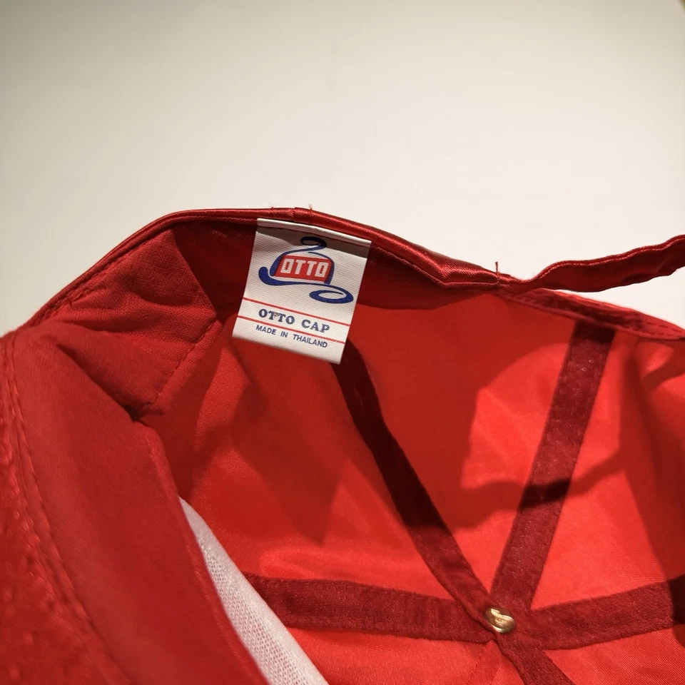 Gorra Otto roja satinada cuerda sombrero estilo vintage 5 paneles ajustable camionero retro Foto 3 de 4