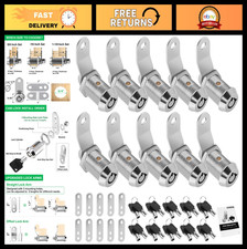 10 Pack Keyed Alike Cabinet Locks with Keys, RV Storage Door Cam Locks, 7/8  Tub