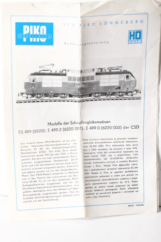 Piko H0 Instrucciones para locomotora de tren rápido ES 499, E 499.2, E 499.0 de la CSD (342010) | Zustand: Gebraucht