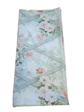 Pale Pink Floral Fabric Shower Curtain Gray Lattice Garden Cottage Country