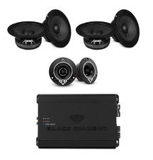 Pacchetto audio auto completo Black Diamond - 4 bassi medi 6,5" + 2 tweeter + amplificatore