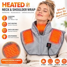 Heating Pad for Neck Shoulders Pain Relief Rechargeable Heated Wrap Neck Warmer