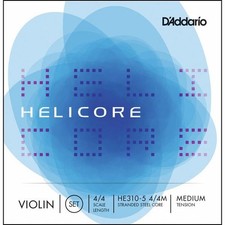 D'Addario Helicore HE310-5 String Violin Set - 4/4 Scale - Medium Tension