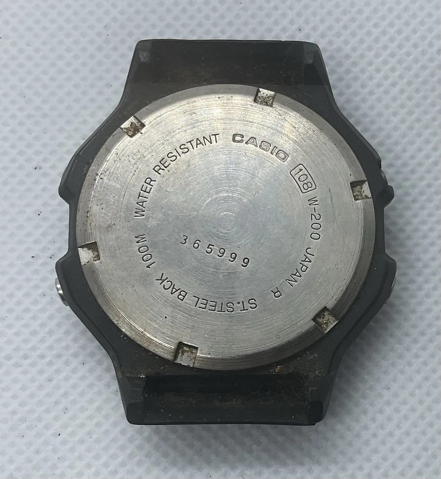 Z 罕见收藏品日本卡西欧 Marlin W-200 (108) 数字手表 B#1 — 第 3/4 张图片