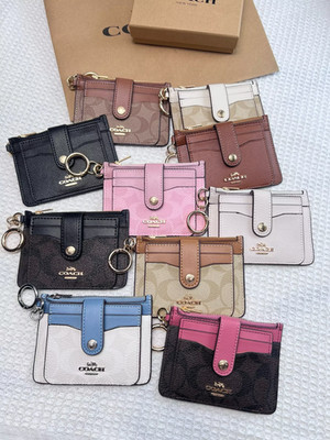 NEW COACH Attachment Credit Card Case Signature Canvas C7398 | eBay