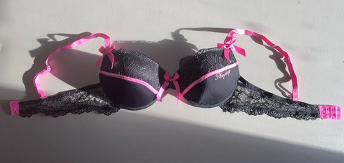 Playboy Intimates Black With Pink Bows