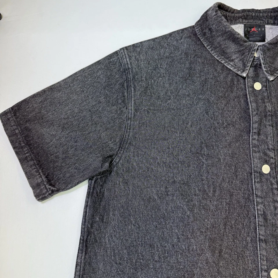 Nike Air Jordan Denim Snap Front Shirt Black Men's Size M FZ2131-010 RFID  NEW - Image 4 of 4