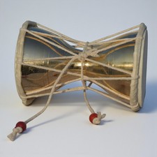 5 " Laiton Damru Traditionnel Indien Musical Instrument De Lord Shiva pour Puja