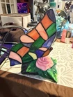 Vintage Butterfly Tiffany Style Stained Glass Table Accent Lamp Night Light