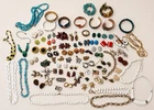 VINTAGE DESIGNER COSTUME JEWELRY LOT  BROOCH, NECKLACES, EARRINGS, BRACELETs