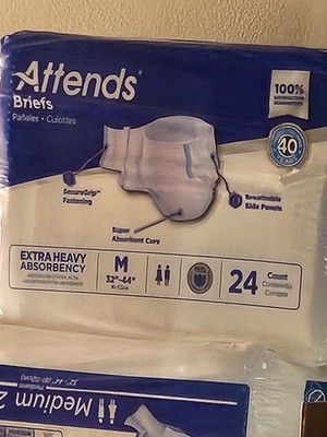 Attends Attends Briefs Extra Heavy Absorbency Size M 40 oz White 24 Ct