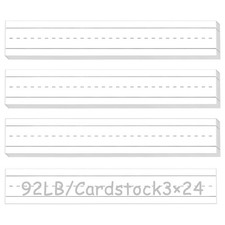 100 Sheets White Sentence Strips, 3 x 24 Inch, 92LB 250gsm Cardstock, Classroom