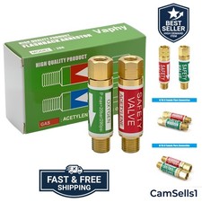 Oxygen and Acetylene Flashback Arrestors Set Regulator End 9/16-18 Threads B ...