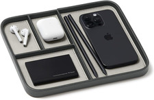 Nordik Leather Valet Tray - Sahara Gray - Premium Vegan Leather Stylish and Orga