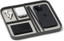 Nordik Leather Valet Tray - Sahara Gray - Premium Vegan Leather Stylish and Orga