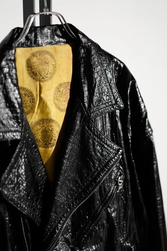 Vintage 90s GIANNI VERSACE Leather Biker Jacket Men's image 2