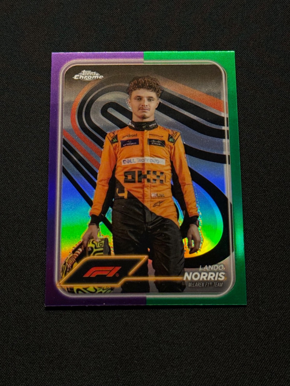 2024 Topps Chrome Formula 1 -F1 Drivers Lando Norris #7 Purple & Green Refractor
