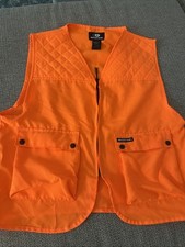 Mossy Oak Blaze Orange Zip-up Field Hunting Vest Small Med quilted shoulders T16