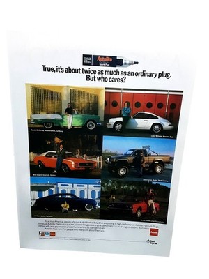 1991 Autolite Spark Plug Print Ad Classic Cars Porsche Camaro Pickup