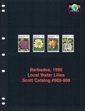 $6.90 Scott Value - 1995 BARBADOS Water Lilies Flowers Caribbean CV MNH NH UMM