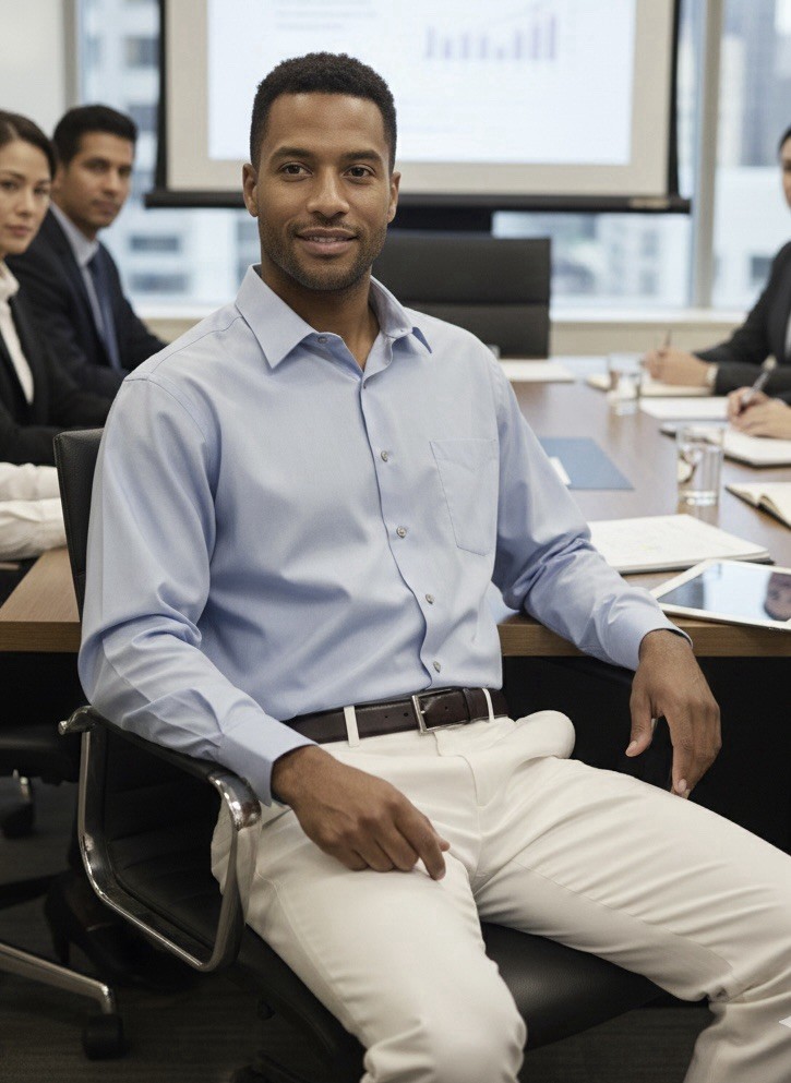 Van Heusen Shirt Mens 17.5 34/35 Cameo Blue Flex Collar Regular Fit NWT!