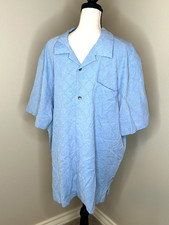 Tommy Bahama Men's Short Sleeve Button Front Light Blue Shirt Size XL Silk