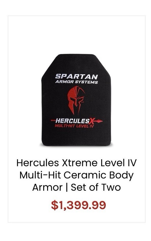 Level IV Ballistic Armor Plates Set, PE+Ceramic, High Durability, 2 Pieces