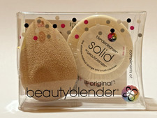 beautyblender Blender Sponge Beige Egg Shape Reusable with Solid Cleanser Kit