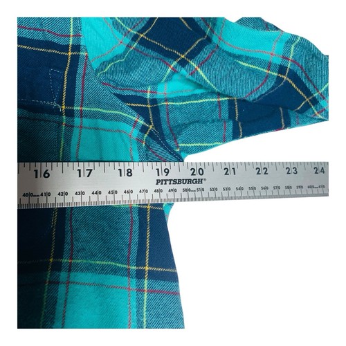 Lands End Langarm Pyjama Damen Medium 10-12 grün und blau kariert Flanell - Bild 13 von 15