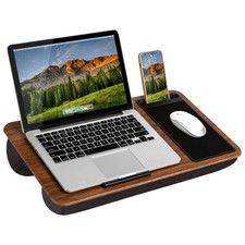 Espresso Woodgrain Lap Desk For Laptops Comfort And Portability 21.1 X 12 Inches