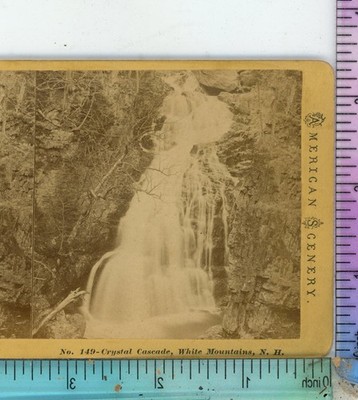 White Mountains Crystal Cascade NH New Hampshire N.W. Pease Stereoview