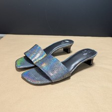 Mix No. 6 Marcia Square Toe Sandals Mini Heel Pumps Silver Metallic Going Out