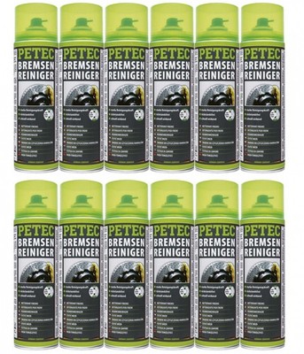 Petec 70060 Bremsenreiniger - 12x 500ml Dose - acetonfrei - wirkt schnell