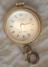 Gold Plated 17 Jewels Antique Swiss Pendant Watch- Working